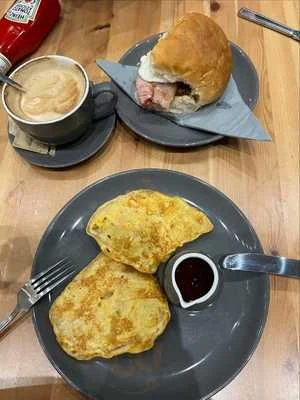 Egg dish and coffee photographed by a visitor